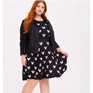Torrid Disney Mickey Mouse Ears Black & White Sweater Dress